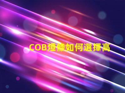 COB燈條如何選擇高效的COB燈條以提升照明效果