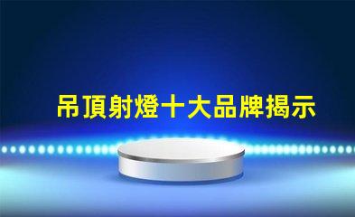 吊頂射燈十大品牌揭示市場上最受歡迎的選擇