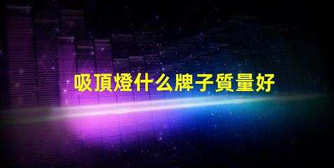 吸頂燈什么牌子質量好又實惠優質與經濟性的完美平衡