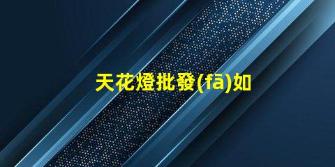 天花燈批發(fā)如何選擇優(yōu)質(zhì)天花燈以提高銷售額