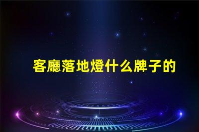 客廳落地燈什么牌子的好選購優質落地燈的實用指南