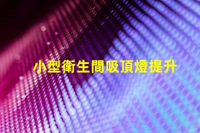 小型衛生間吸頂燈提升空間感的照明選擇嗎