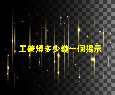 工礦燈多少錢一個揭示工礦燈價格背后的秘密