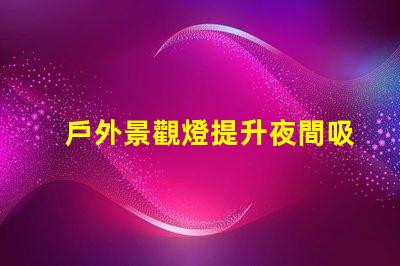 戶外景觀燈提升夜間吸引力的亮點(diǎn)選擇