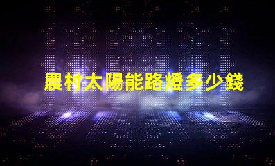 農村太陽能路燈多少錢一套價格揭秘與性能分析