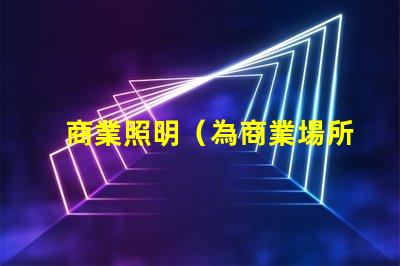 商業照明（為商業場所提供高效照明方案）