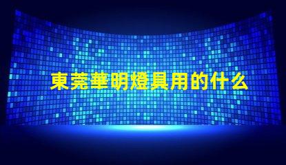 東莞華明燈具用的什么燈珠