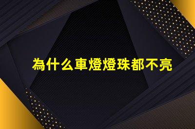 為什么車燈燈珠都不亮了