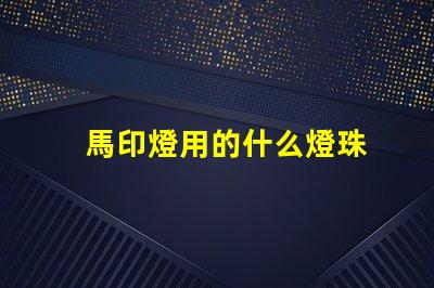 馬印燈用的什么燈珠